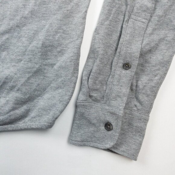 Faherty Thompson Pique Button Down Shirt Men's Small Gray Long Sleeve MXF2207 - Picture 6 of 13